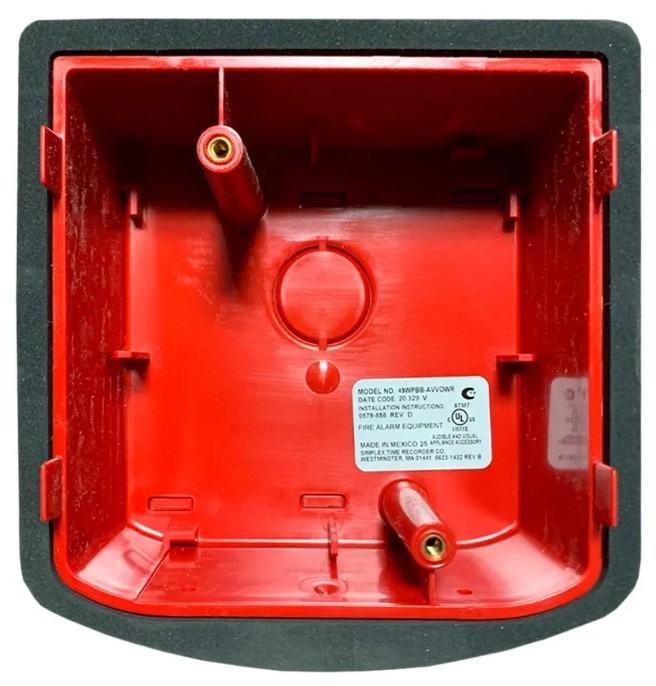 Simplex 49WPBB-AVVOWR | Caja de Montaje p/Sirena c/Luz Estroboscopica c/Carcasa Roja NEMA3R