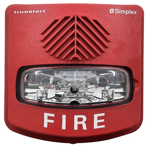 [107481] [SIMPLEX] [4906-9131] Simplex 4906-9131 Sirena c/Luz Estroboscopica c/Carcasa Roja NEMA3R p/Pared No Direccionable